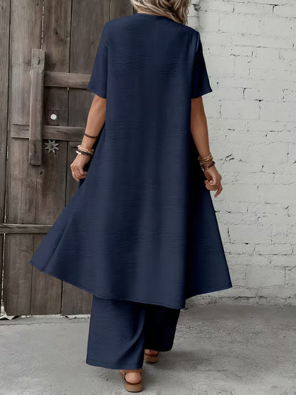 Indigo Aura Three-Piece Outfit for Women Fancy Co-ord Set