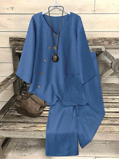 Blue Two-Piece Co-ord Set for Women